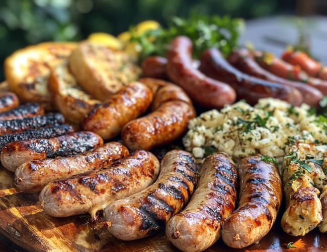 grilled sausages